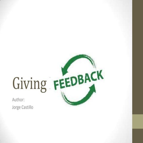Giving feedback