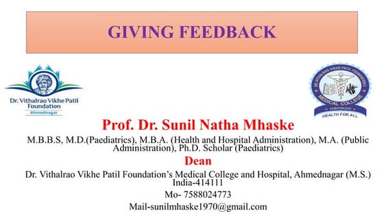 Giving and receiving feedback | PPT