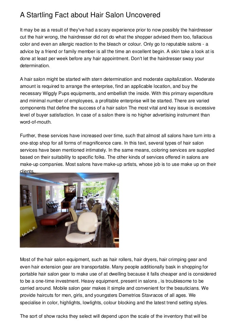 A Startling Fact About Hair Salon Uncovered