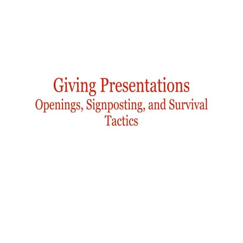Giving Presentations 1 