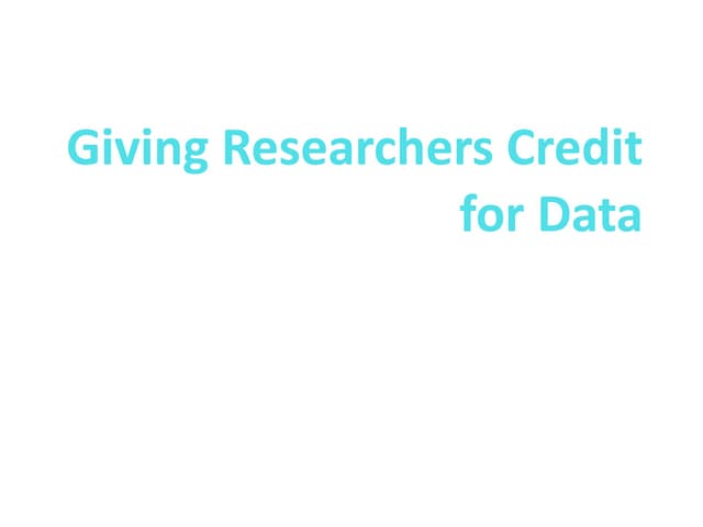 Giving researchers credit for their data phase 3 pitch