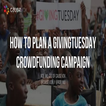 How to Plan a #GivingTuesday Crowdfunding Campaign