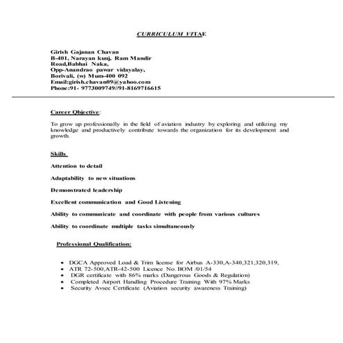 LOAD CONTROL SUPERVISOR / LOAD PLANNER