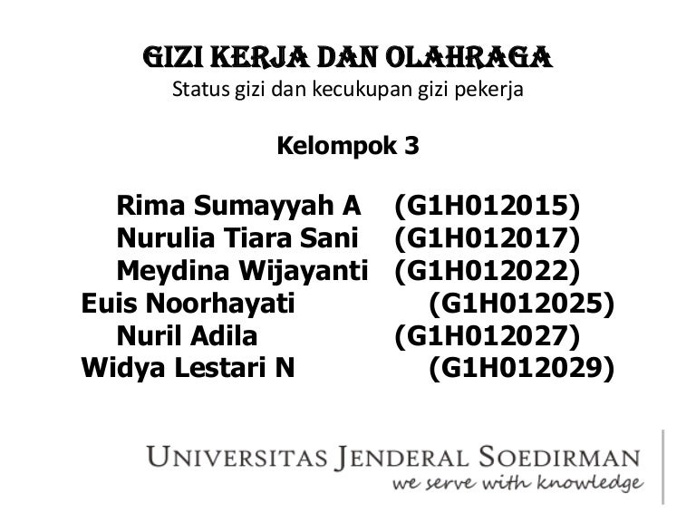 Status Gizi Dan Kecukupan Gizi Pekerja