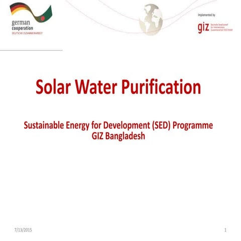 Solar Water Purification