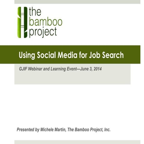 GJIF Social Media and Job Search Presentation