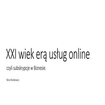 Nina Pankiewicz, Xxi wiek erą usług online, GGCSzczecin#11