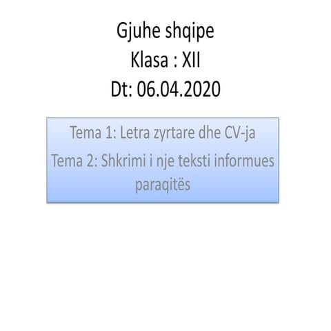 Gjuhe shqipe-06.04.2020