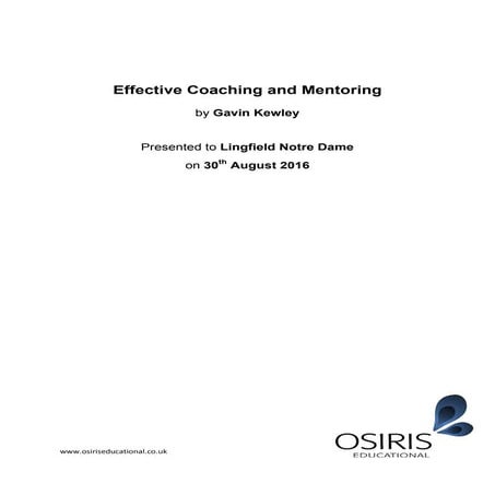 Coaching and Mentoring Inset (September 2016)