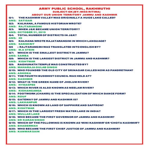 ABOUT JAMMU AND KASHMIR