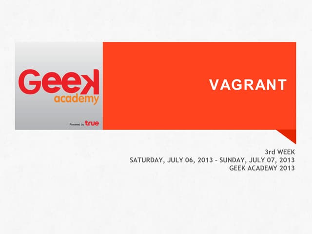 Geeky Academy Week 3 :: Vagrant + Puppet