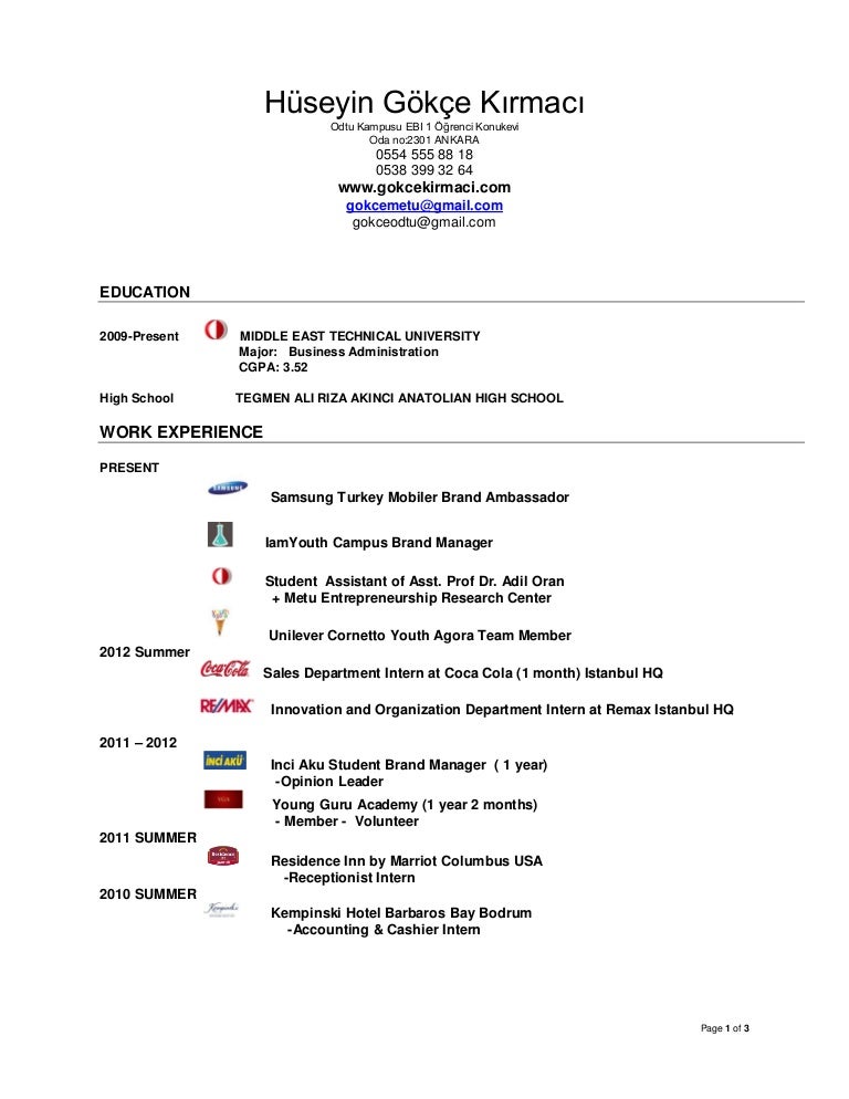 gokce kirmaci cv ingilizce