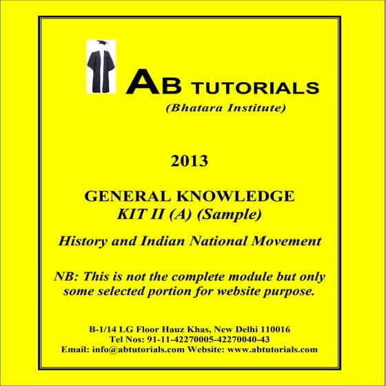 Gk for law exams - History and Indian National Movement