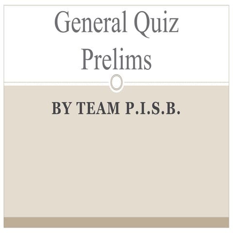 Credenz'18 General Prelims PPT 