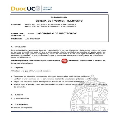 SISTEMA DE INYECCION MULTIPUNTO