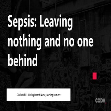 Early management of sepsis with Emergency Department Nurse Gladis Kabil