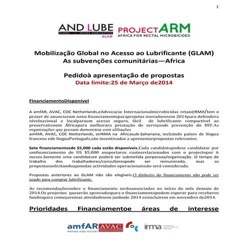 GLAM Africa 2014 RFP - Portuguese