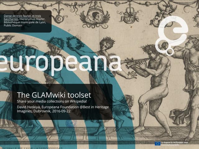Presentation of the GLAMwiki toolset at Best in Heritage 2016