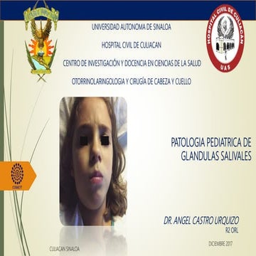 Patología de glándulas salivales en pacientes pediátricos