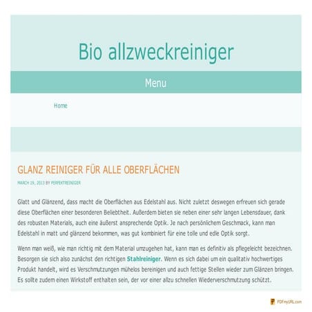 Glanz reiniger für alle oberflächen