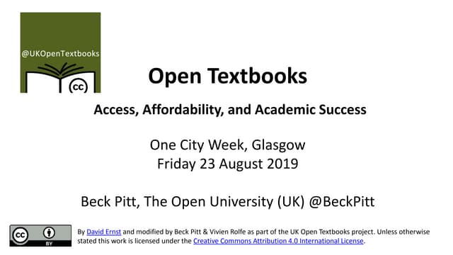 Open Textbook Workshop: Glasgow City College (23 August 2019)