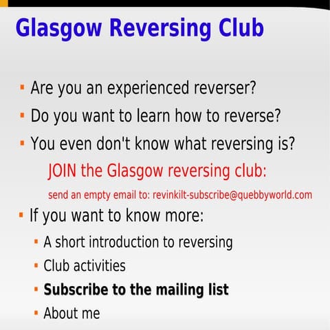 Glasgow Reversing Club
