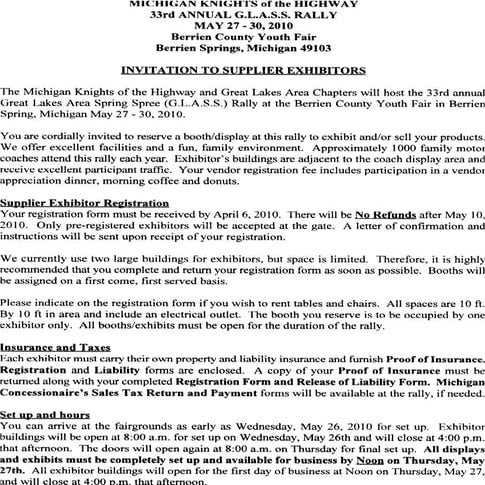 G L A S S  Exhibitor  Packet