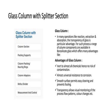 Glass Column with Splitter Section | Goel Glass Inc. | PDF