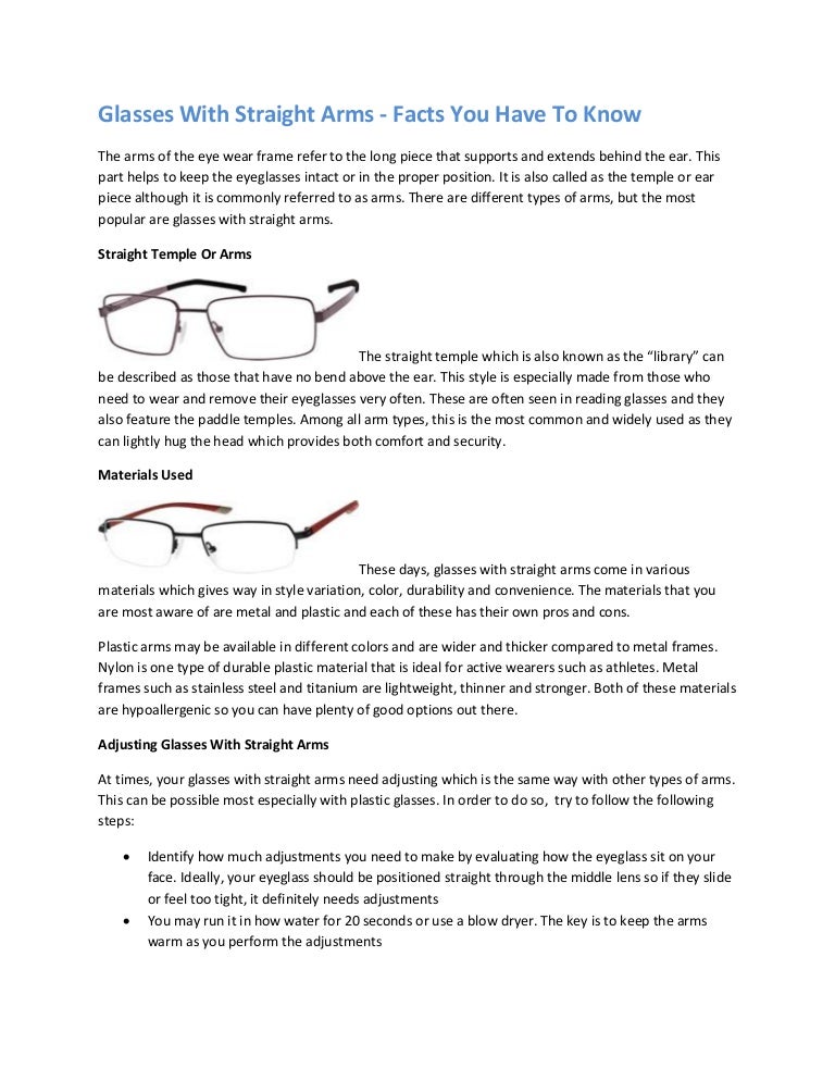 Glasses With Straight Arms Facts You Have To Know