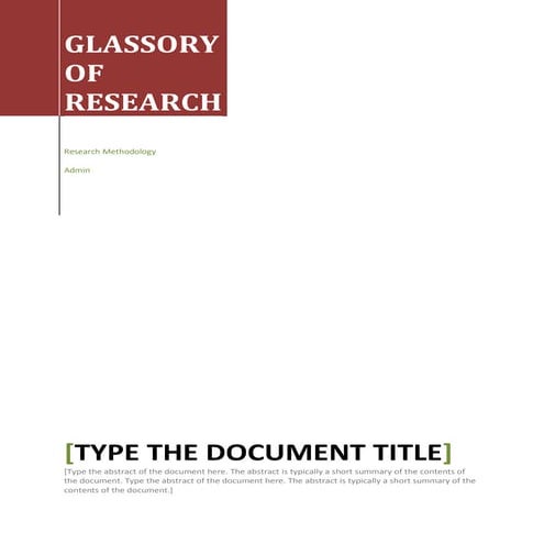Glassory of Research
