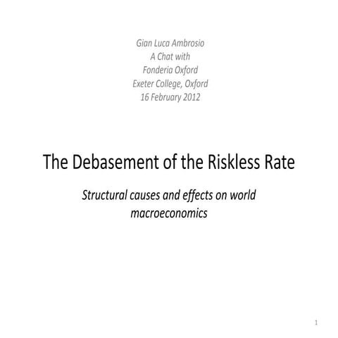 The debasement of the riskless rate