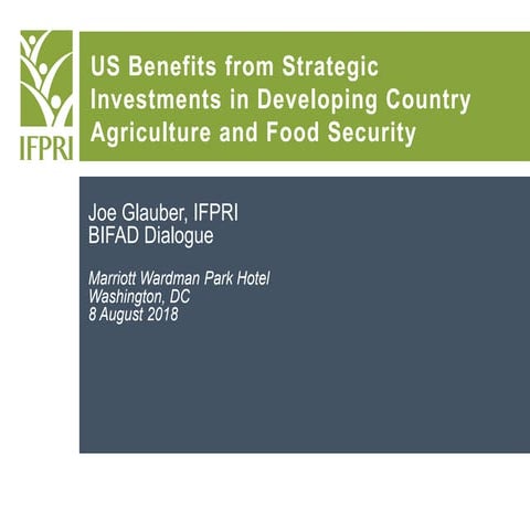 USAID Investments in Developing Country Agriculture and Food Security