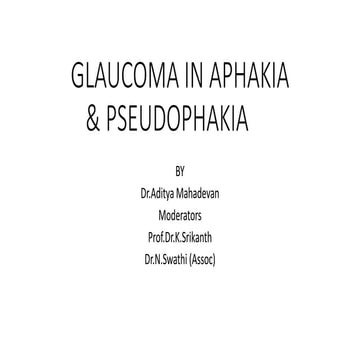 Glaucoma in Aphakia and Pesudophakia
