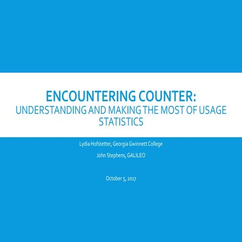 Getting Started with COUNTER Statistics | PPTX
