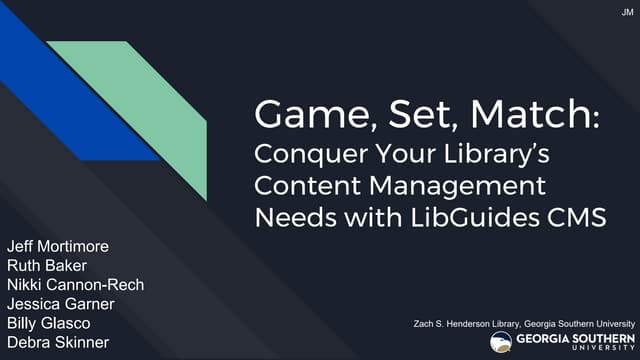 Game, Set, Match: Conquer Your Library’s Content Management Needs with LibGui...
