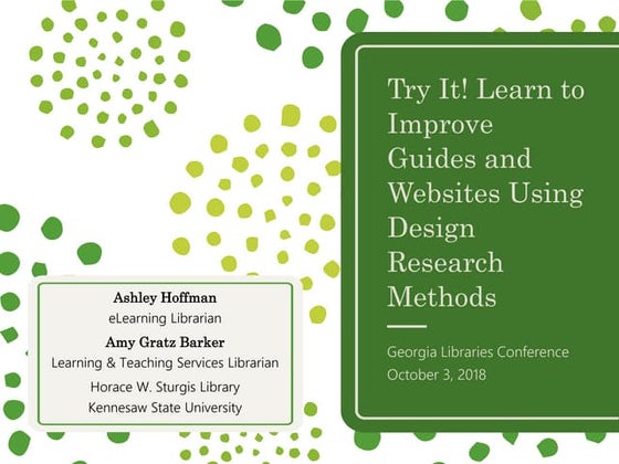 Try It! Learn to Improve Guides and Websites Using Design Research Methods