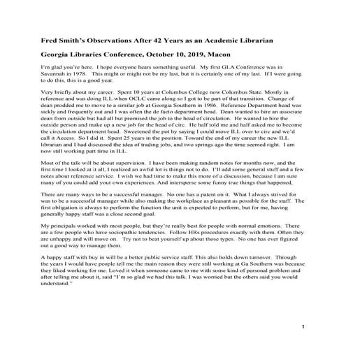 42 Years in Academic Libraries: Fred Knows a Thing or Two Because He’s Seen a...