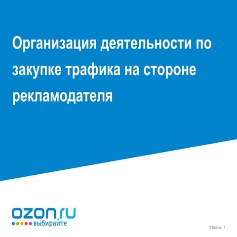 Организация деятельности по закупке трафика на стороне рекламодателя
