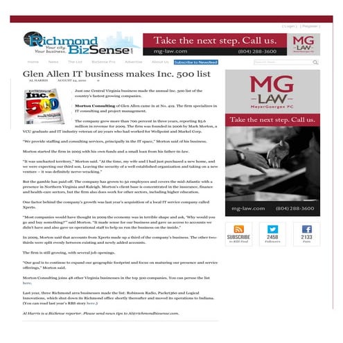 Glen allen it business makes inc. 500 list | richmond biz sense
