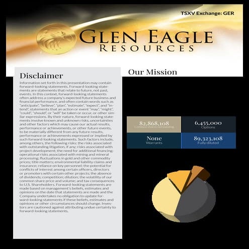 Glen Eagle Resources Fact sheet