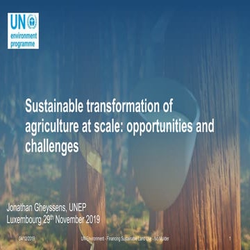 Sustainable Transformation Of Agriculture at Scale: Opportunities and Challenges