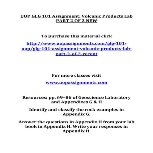 GLG 101 Entire Course NEW