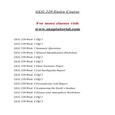 GLG 220 Exceptional Education - snaptutorial.com