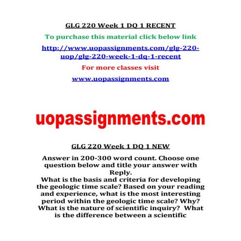 GLG 220 Entire Course NEW