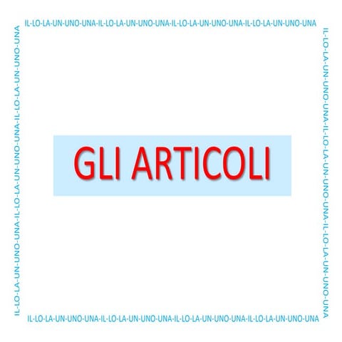 Gli articoli
