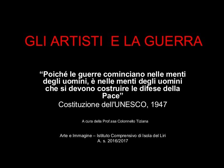 Gli Artisti E La Guerra