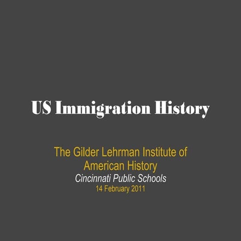 Teaching Immigration History - Cincinnati