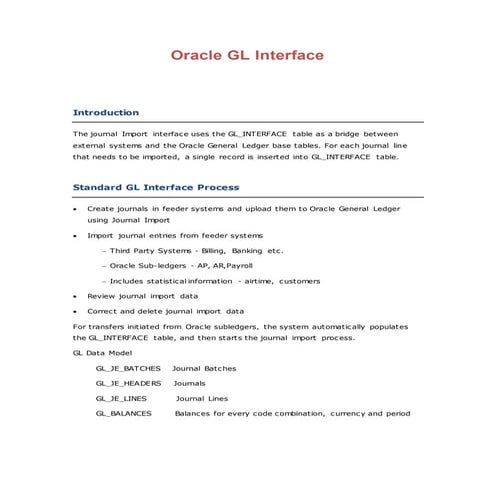 Oracle Gl Interface