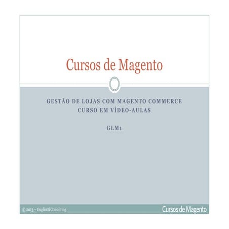 Gestão de Lojas com Magento