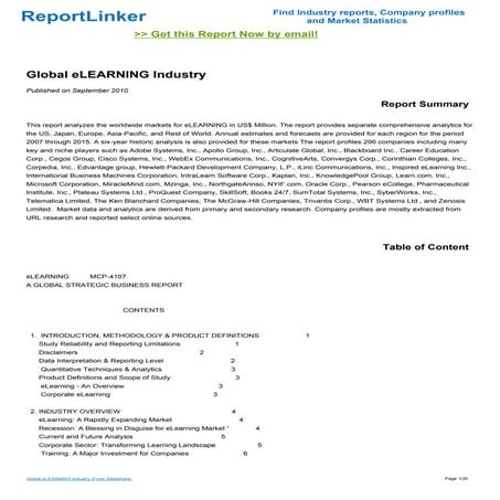 Global eLEARNING Industry
